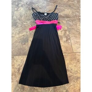 Y2k Taboo Black‎ Polka Dot Hot Pink Dress Maxi Party Cocktail Women's Medium